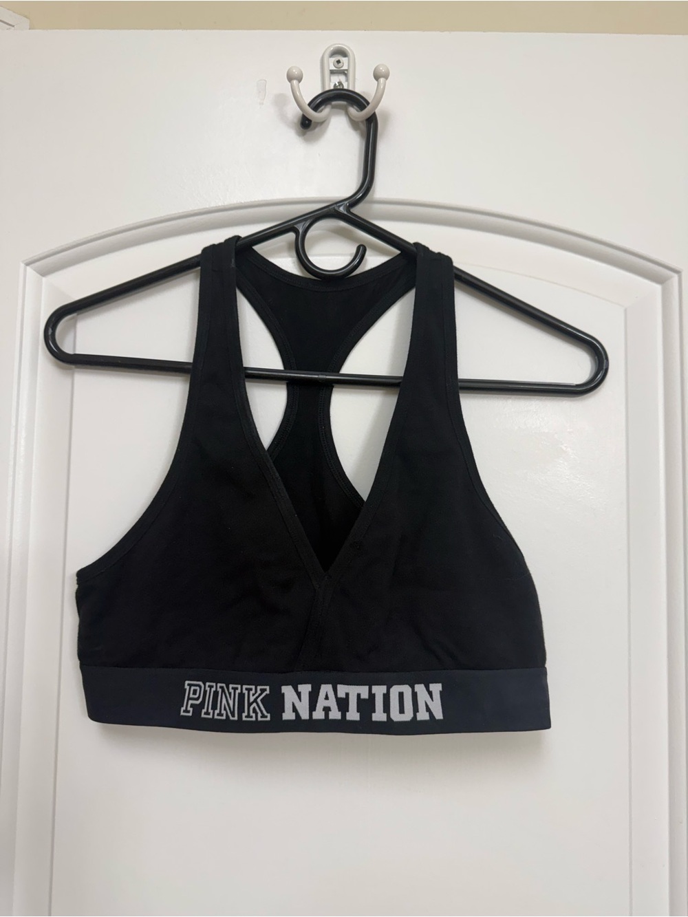 Victoria's Secret PINK NATION Black Racerback Sports Bra